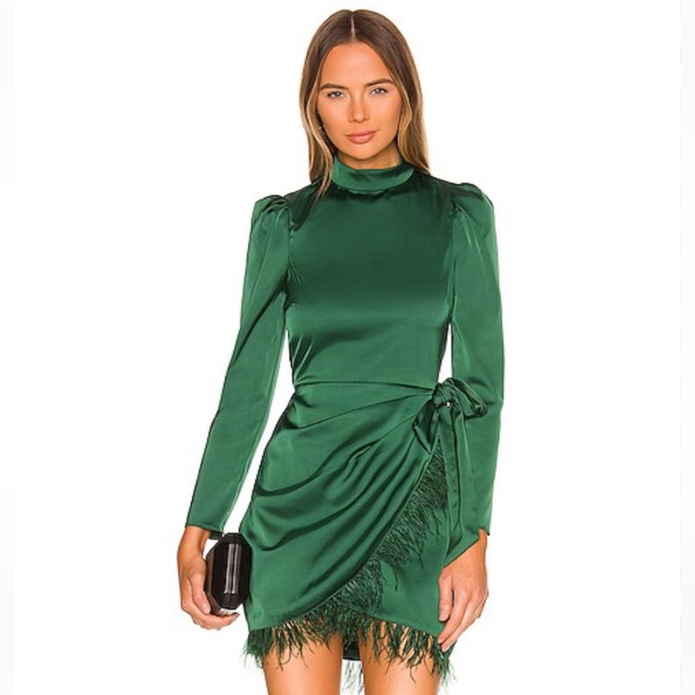Saylor Quin Mini Dress in Evergreen